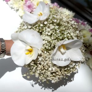 دسته گل ارکیده و ژیپسوفیلا